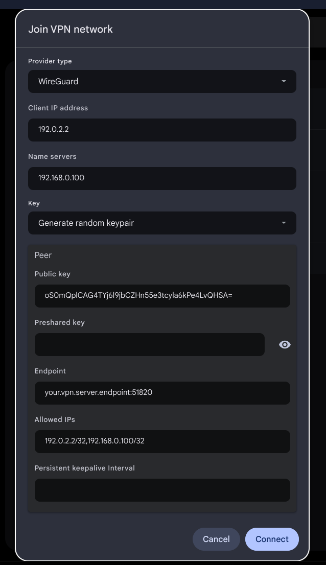 Chromebook VPN Settings